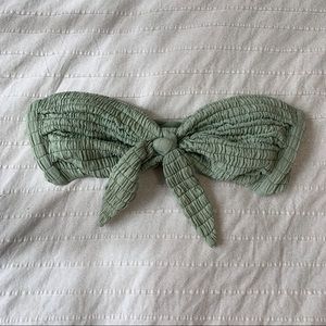 Montce Pistache Scrunch Cabana Tie-Up Bikini Top